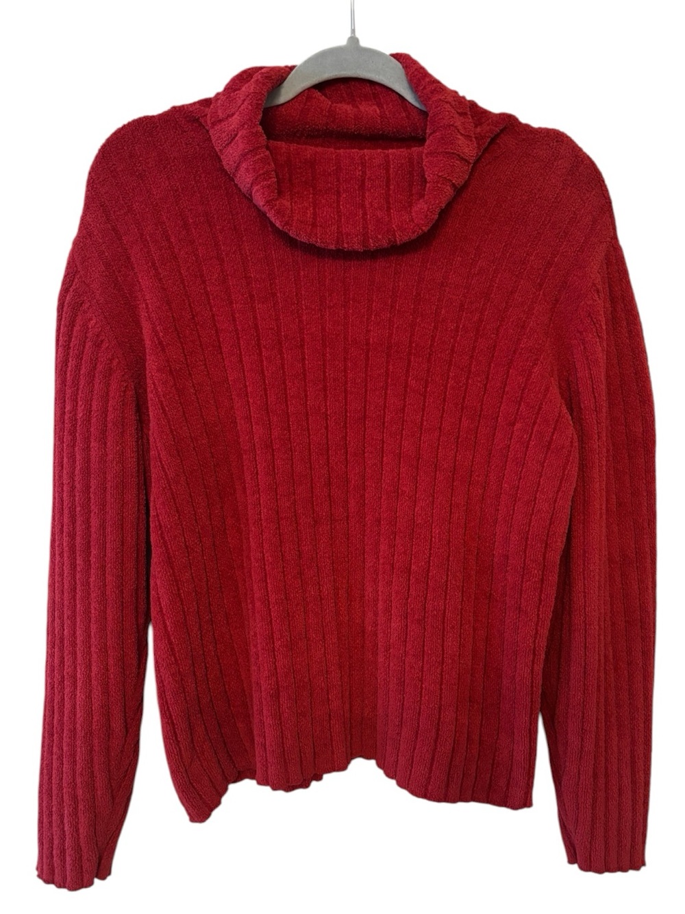 J. Jill Red Chenille Turtleneck Sweater Size Large